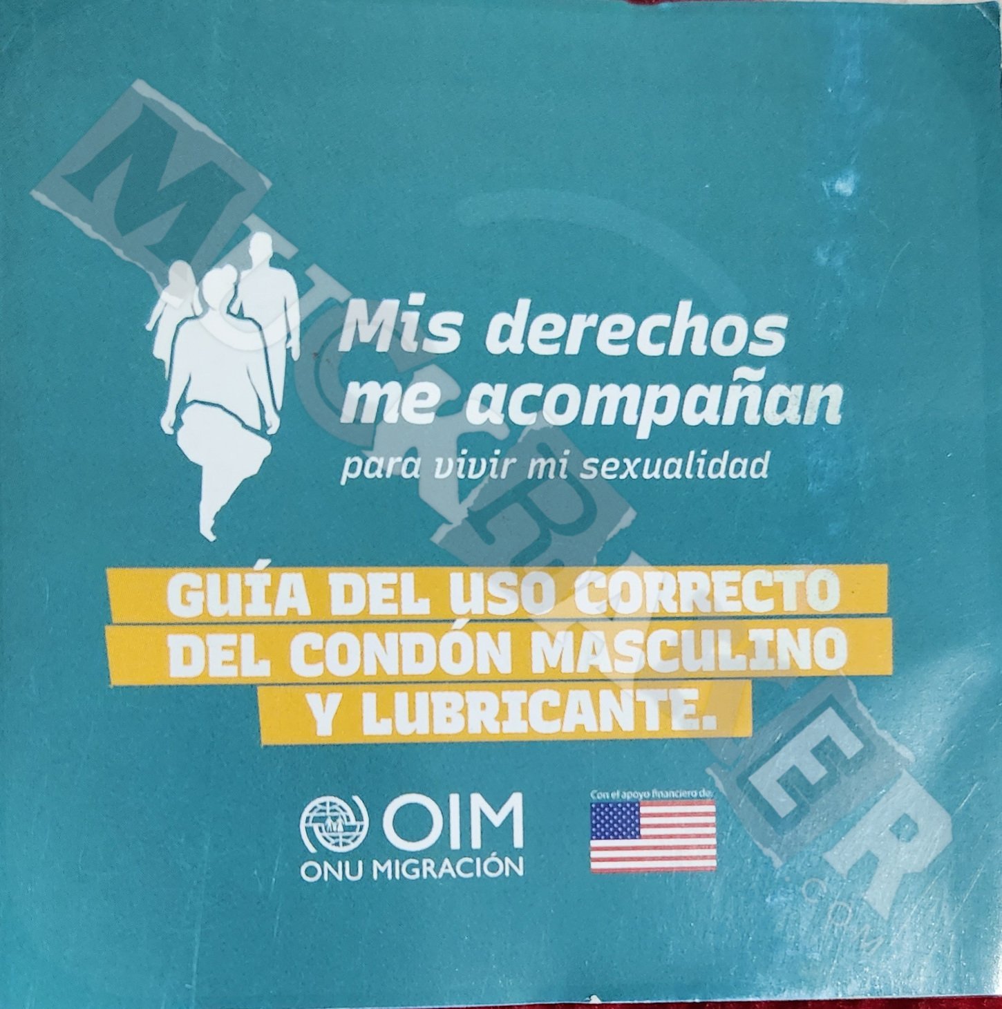 The cover page of an IOM condom instruction pamphlet