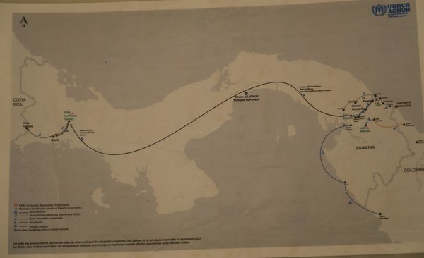 A photo of a UNHCR map of Panama