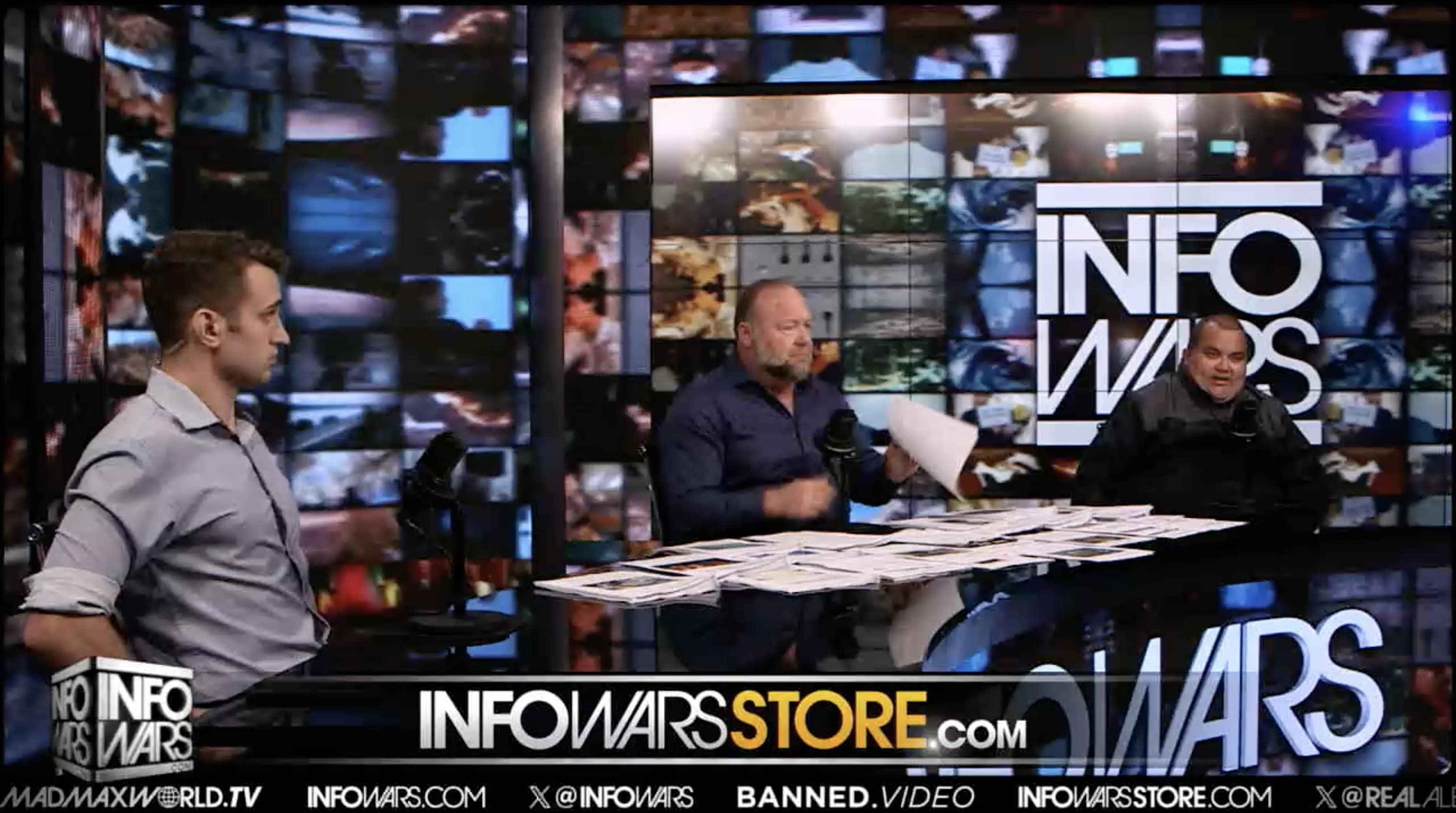 Anthony Rubin and Carlos Arellano at the Infowars studio on March 20th, 2024