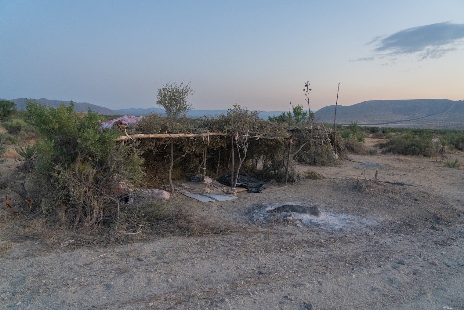 A big bush hut in Southern California