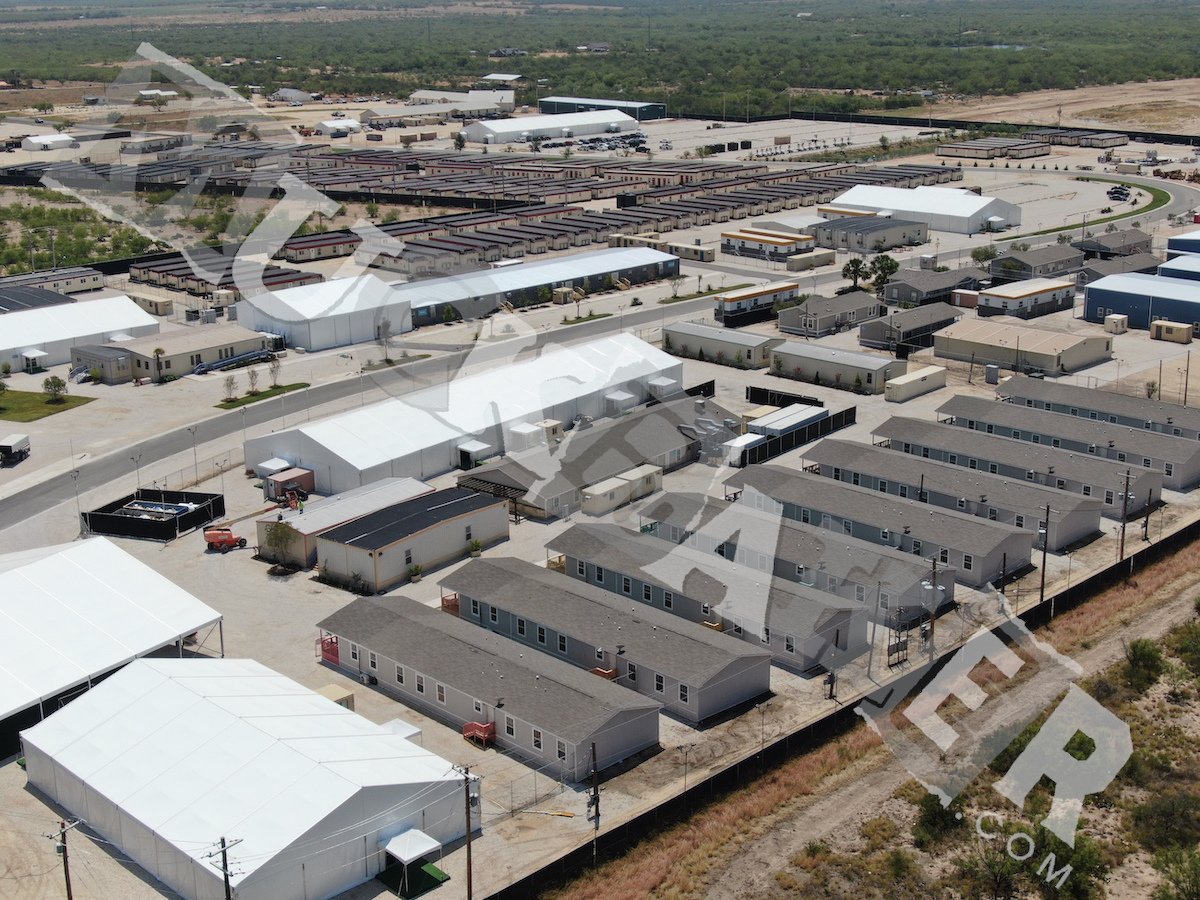 A drone shot of an illegal alien compound in Carrizo Springs