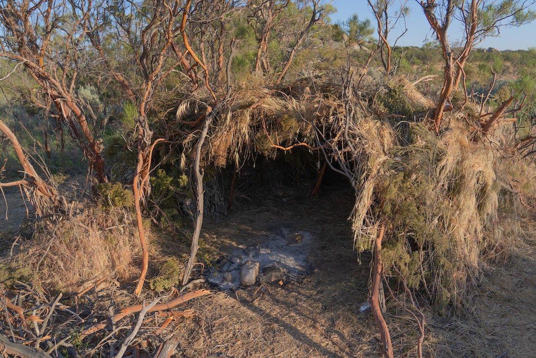 A deep bush hut in Southern California