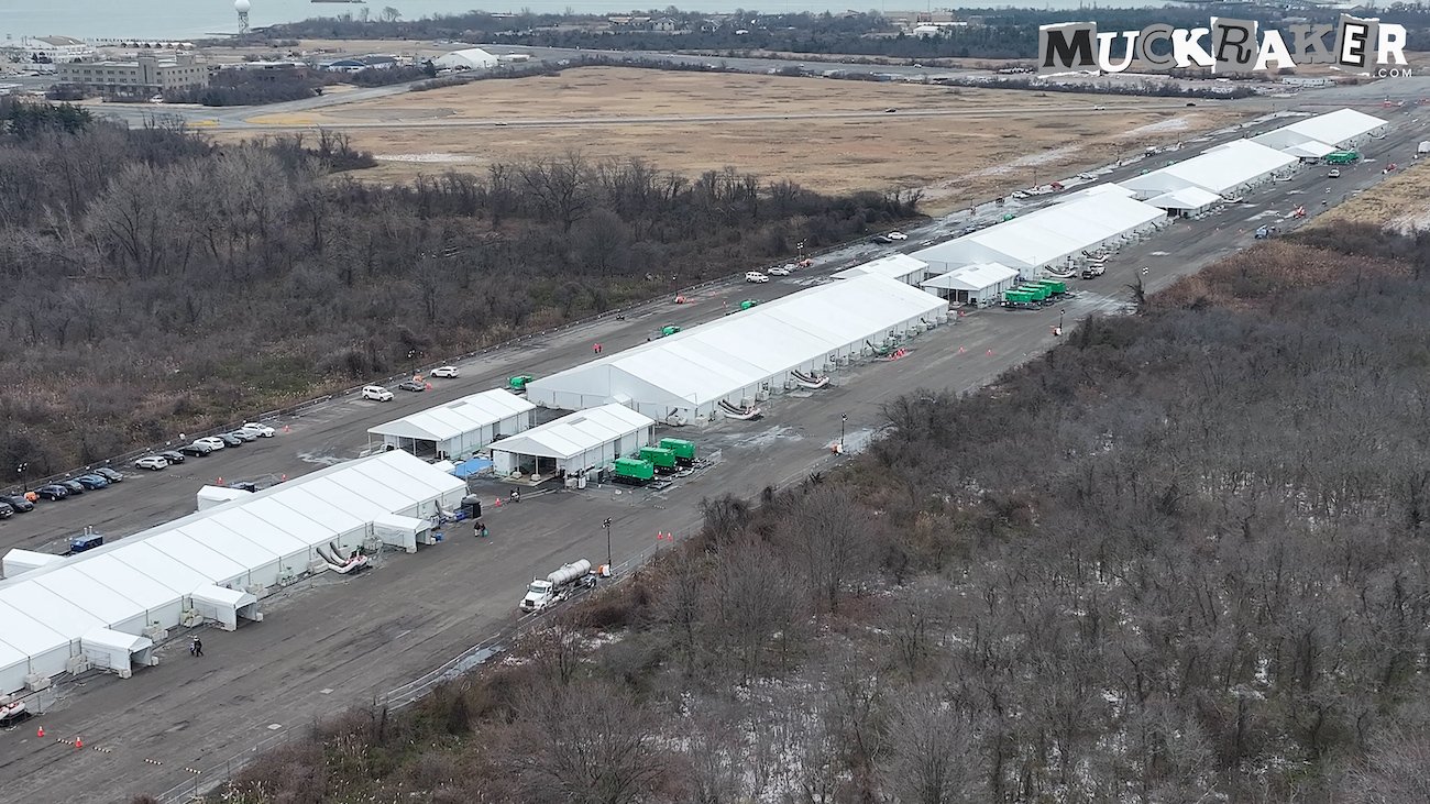 A drone shot of Floyd Bennett Field