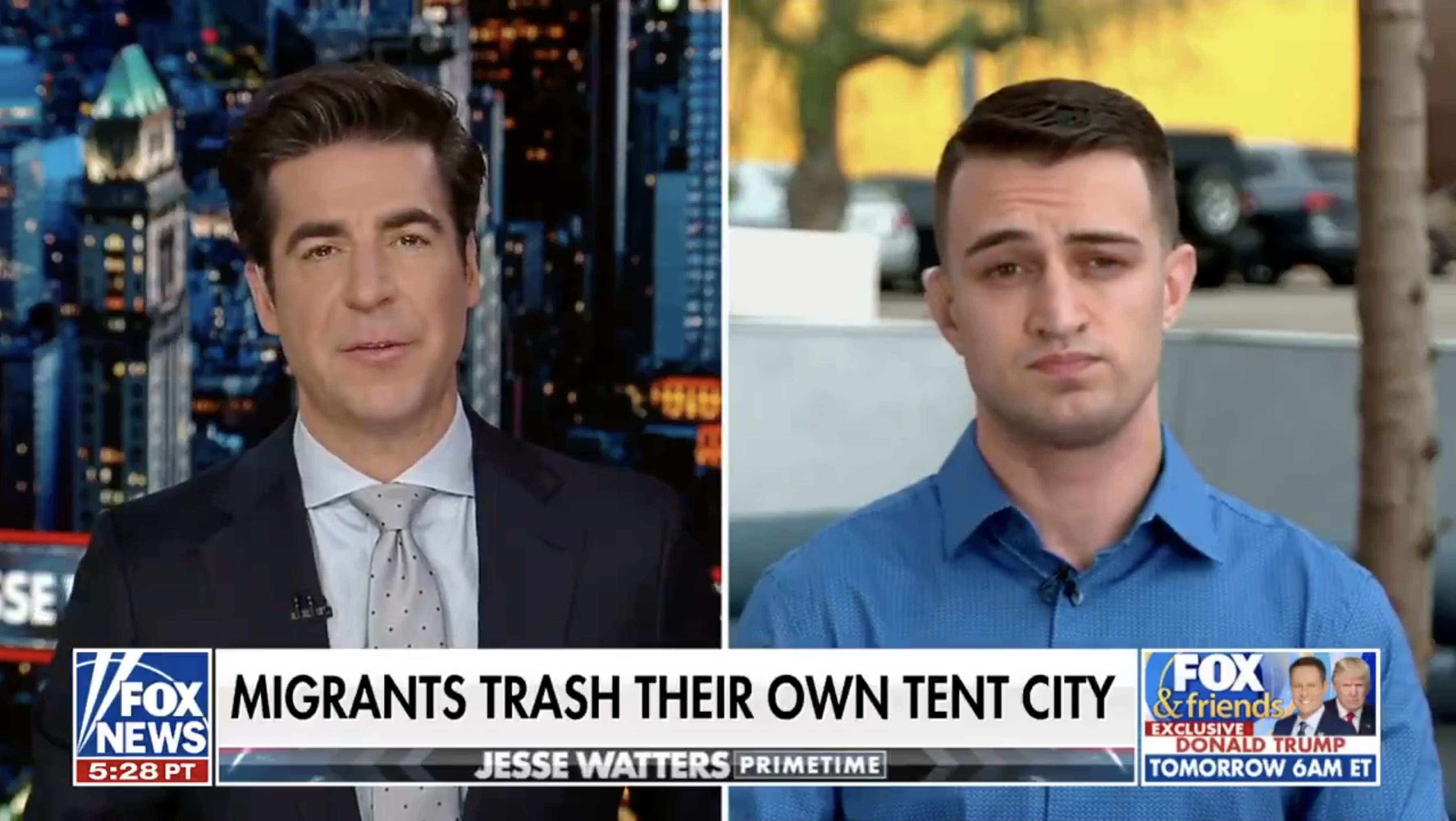 Anthony Rubin and Jesse Watters discussing New York's illegal alien compounds