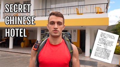 Anthony Rubin in front of a Colombian hotel which is frequented by U.S. bound Chinese nationals