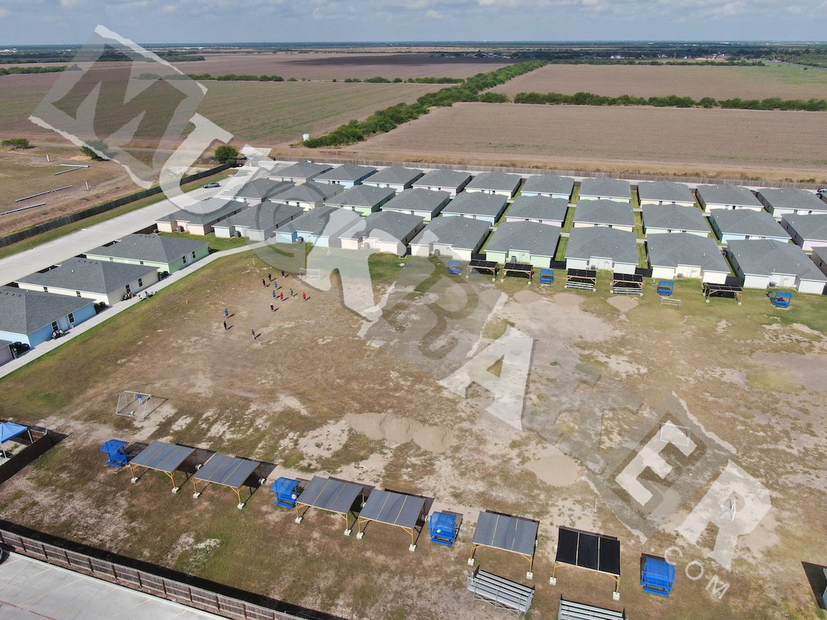 A drone shot of a facility that holds illegal alien minors in the Rio Grande Valley