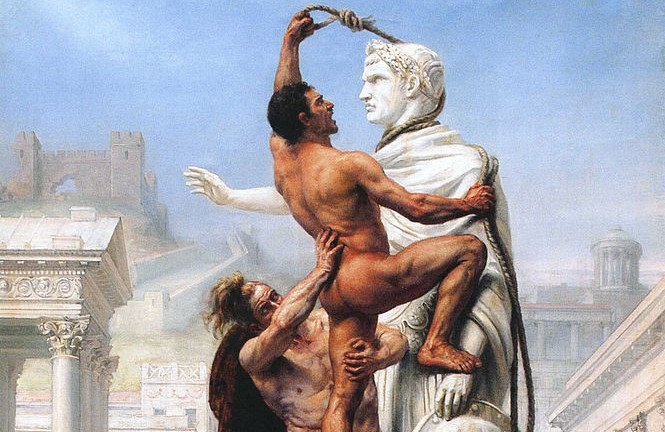 Sack of Rome by the Visigoths on 24 August 410 AD. Painting by J.N. Sylvestre, 1890.